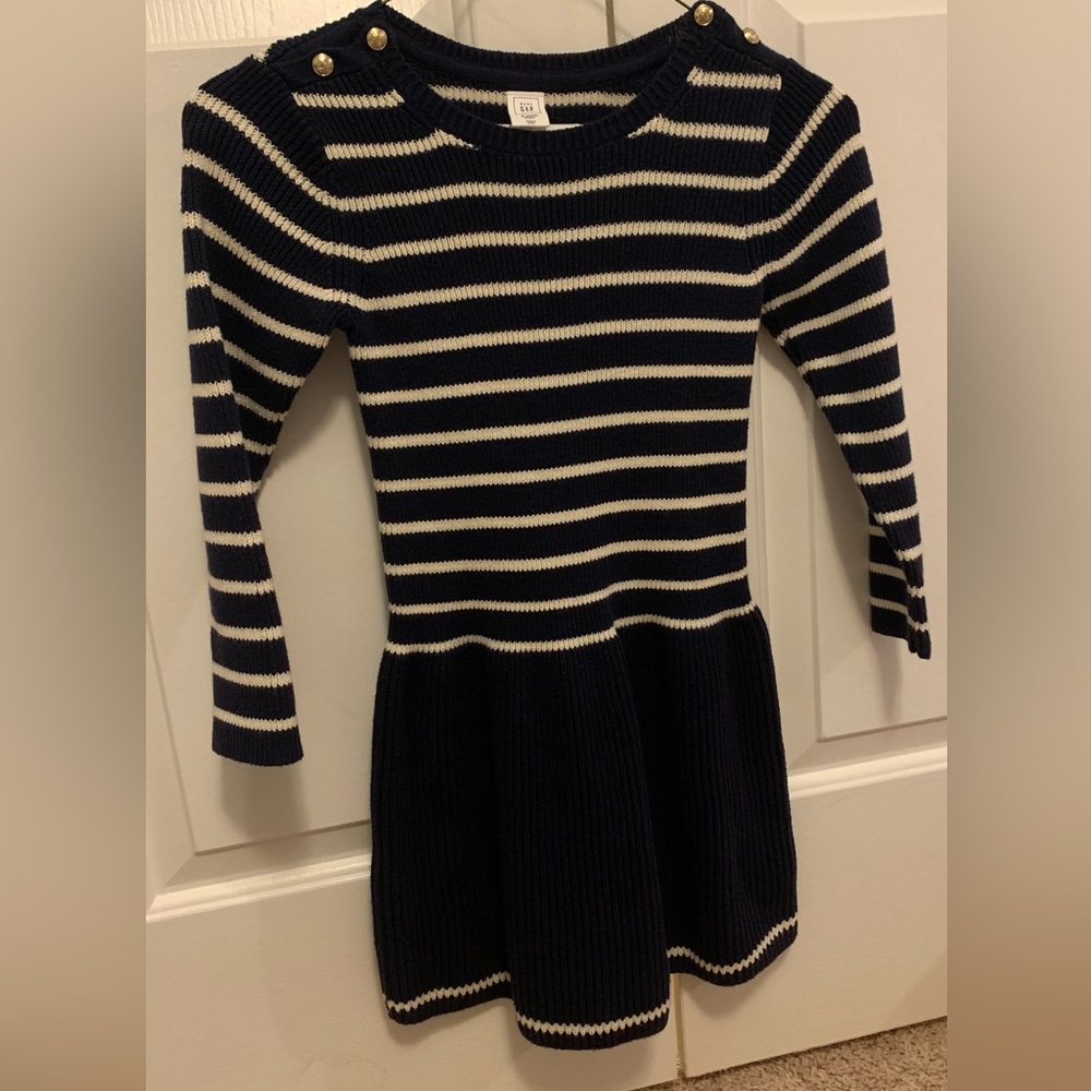 Baby Gap Navy and Cream Striped Dress